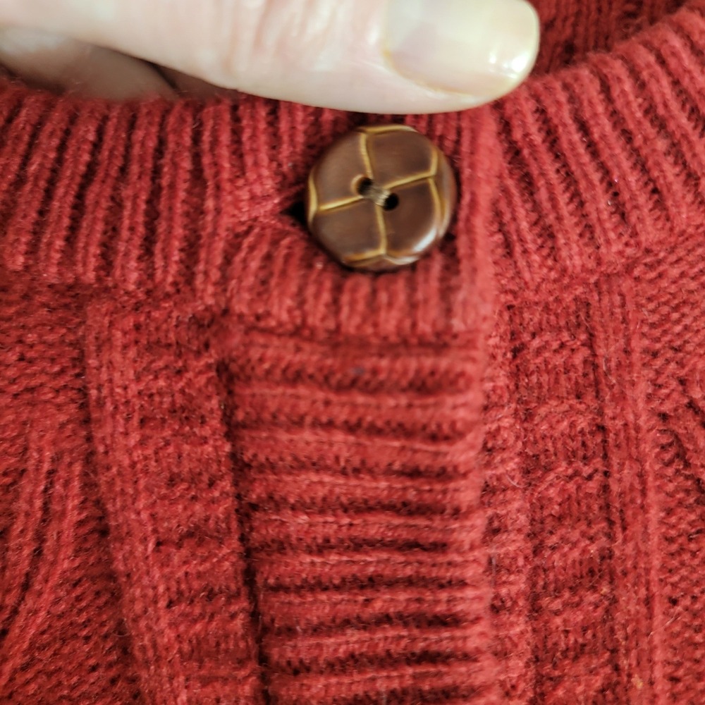 Pendleton Red Lambswool Blend Cable Knit Cardigan… - image 4